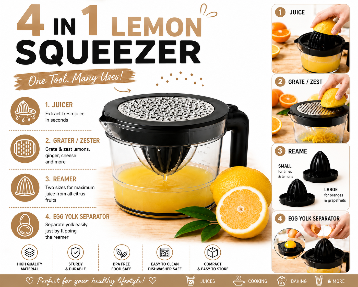 4-in-1 Lemon Squeezer