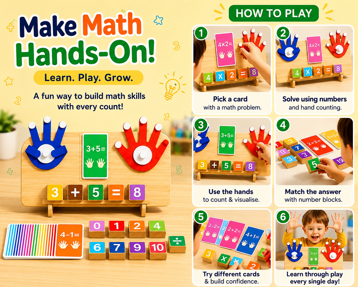 Montessori Wooden Math Counting Board