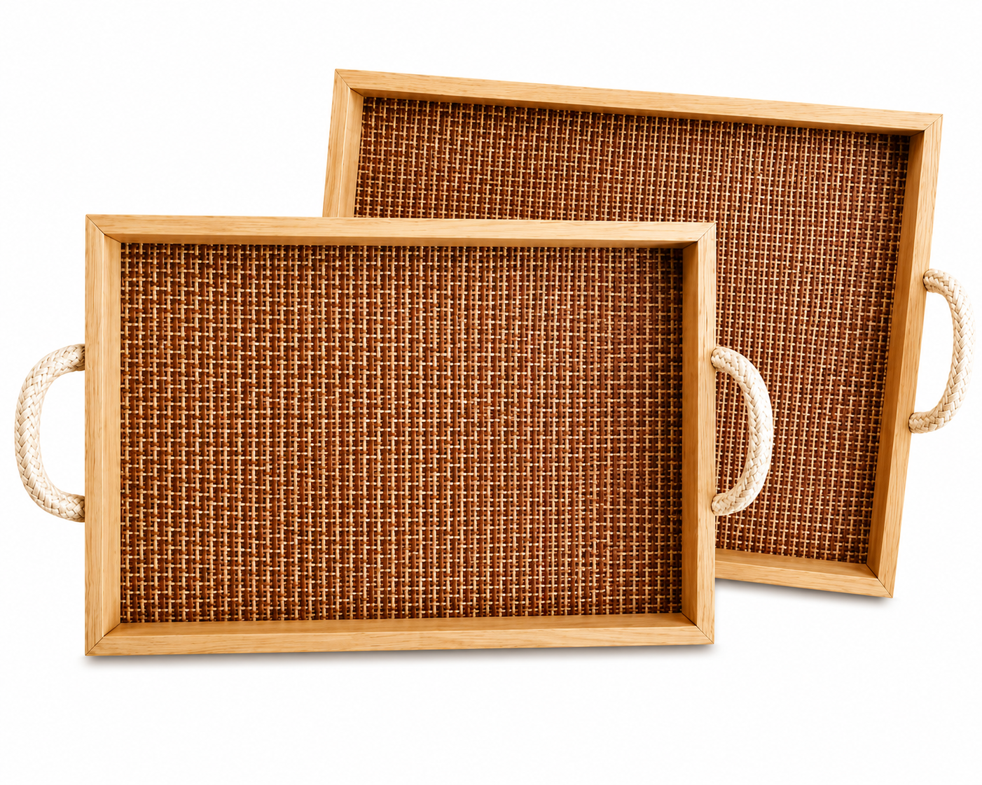Wooden Serving Vanity Tray - Set of 2