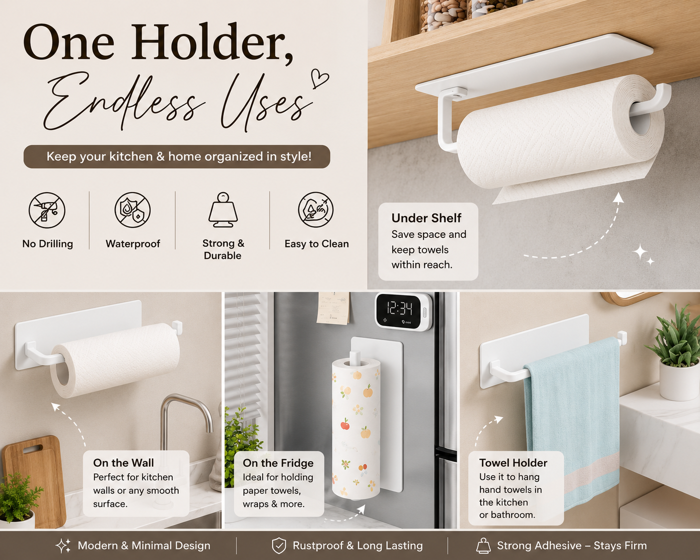 Multi-Purpose Holder White
