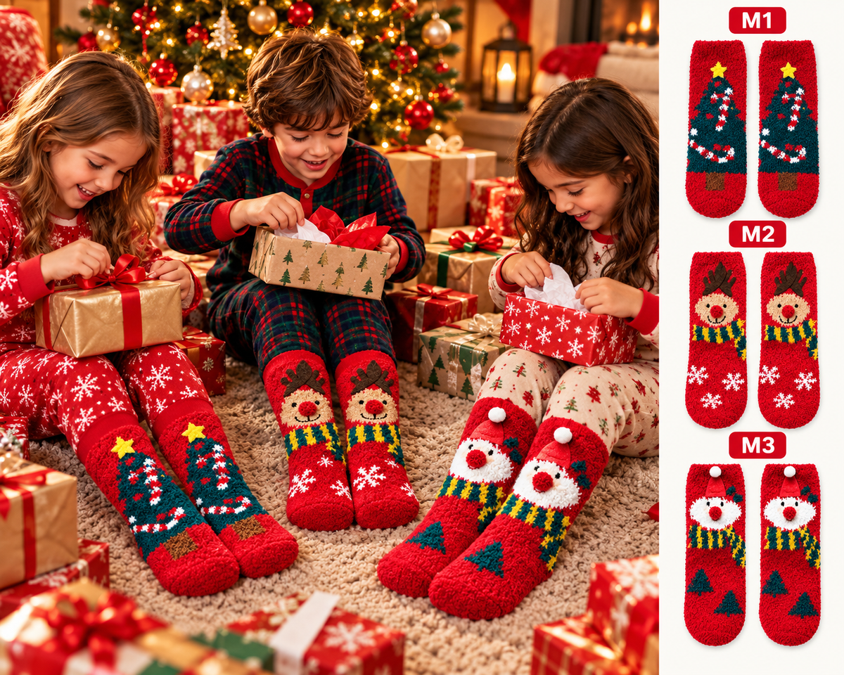 Christmas Fuzzy Socks for Kids