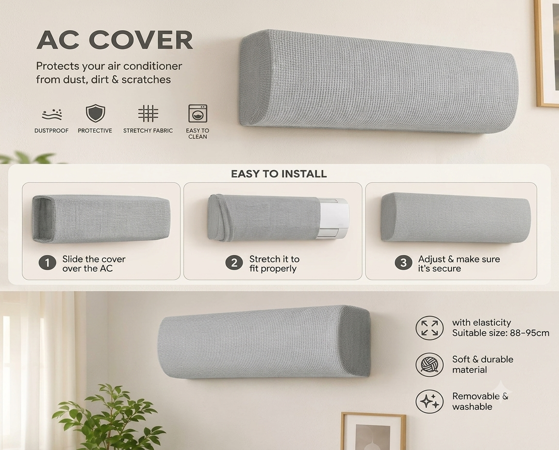 Stretchable Dustproof AC Cover for Split Air Conditioners