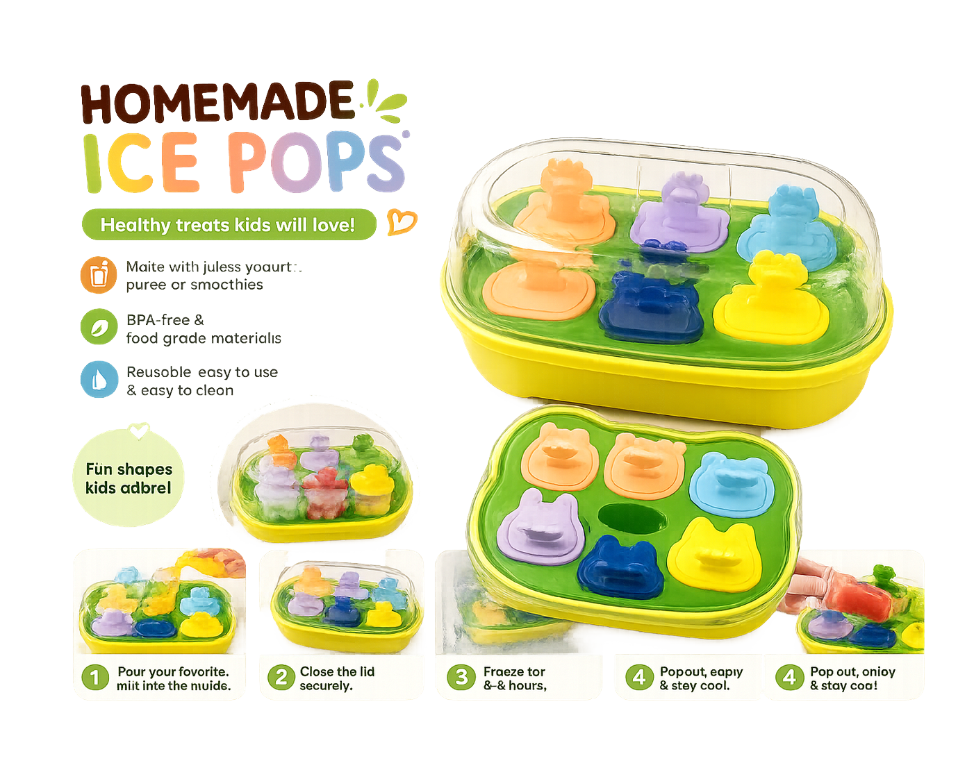 Ice Cream Popsicle Mold with Storage Lid