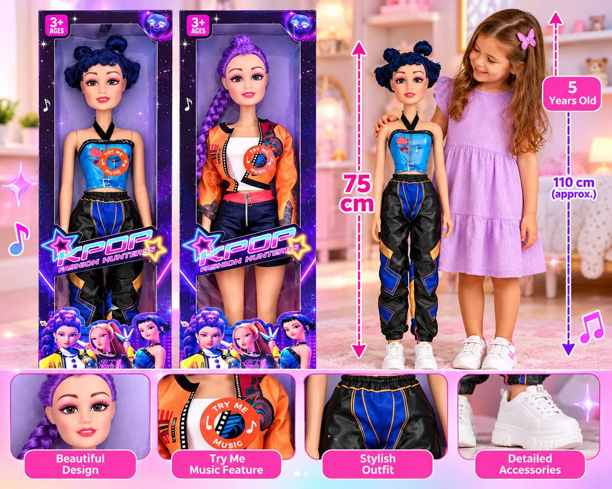 K-Pop Fashion Doll with Music Feature – 75cm Fashion Doll