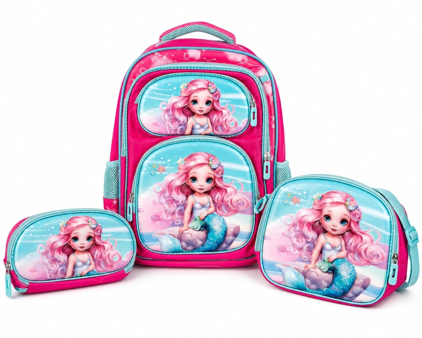 Girls 3-Piece Mermaid School Bag Set