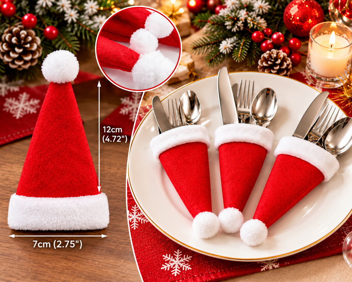 Christmas Santa Hat Cutlery Holders