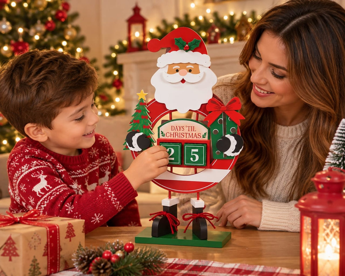 Christmas Countdown Calendar with Santa (40 cm)