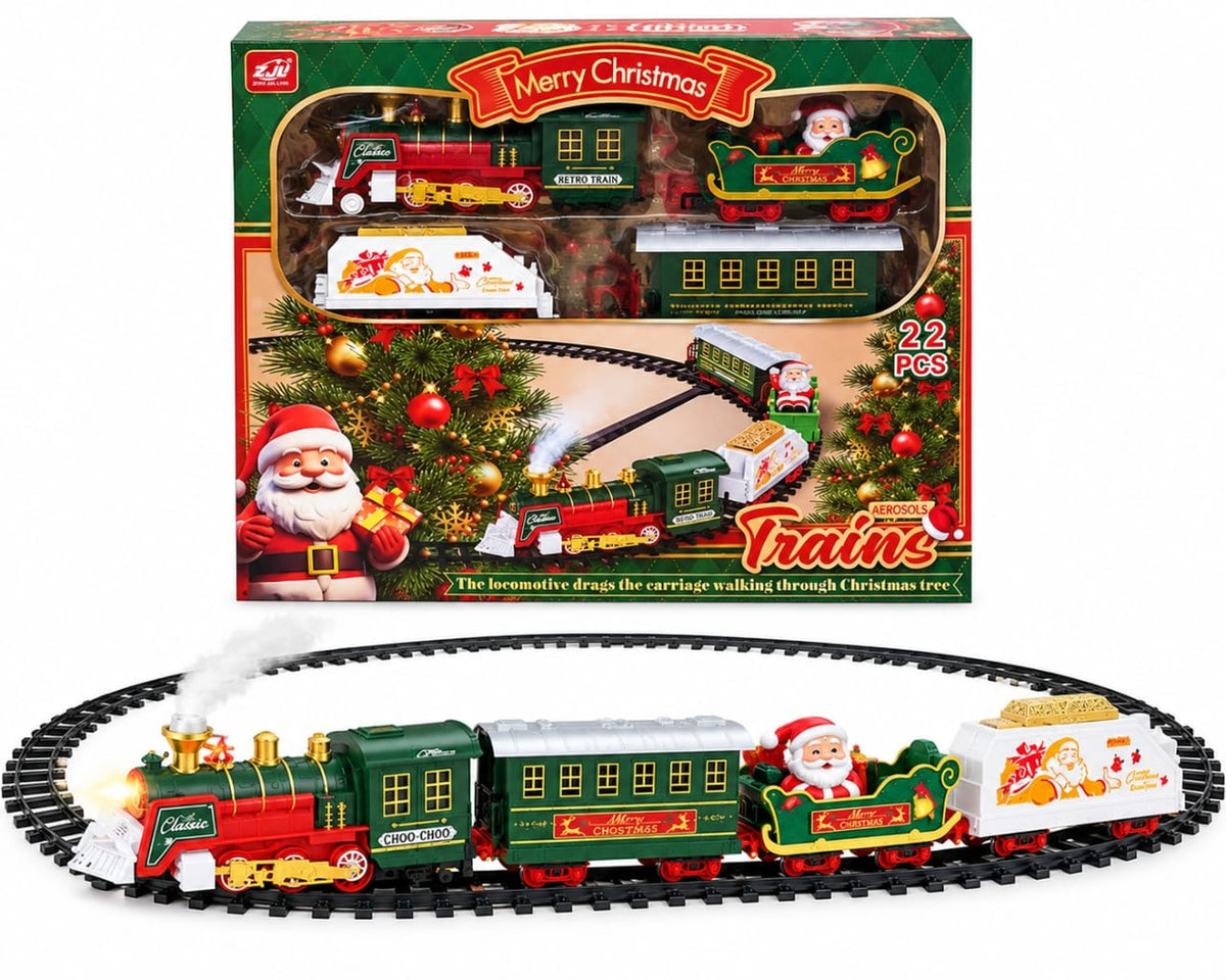 Christmas Electric Train Set with Santa Claus - 22 PCs
