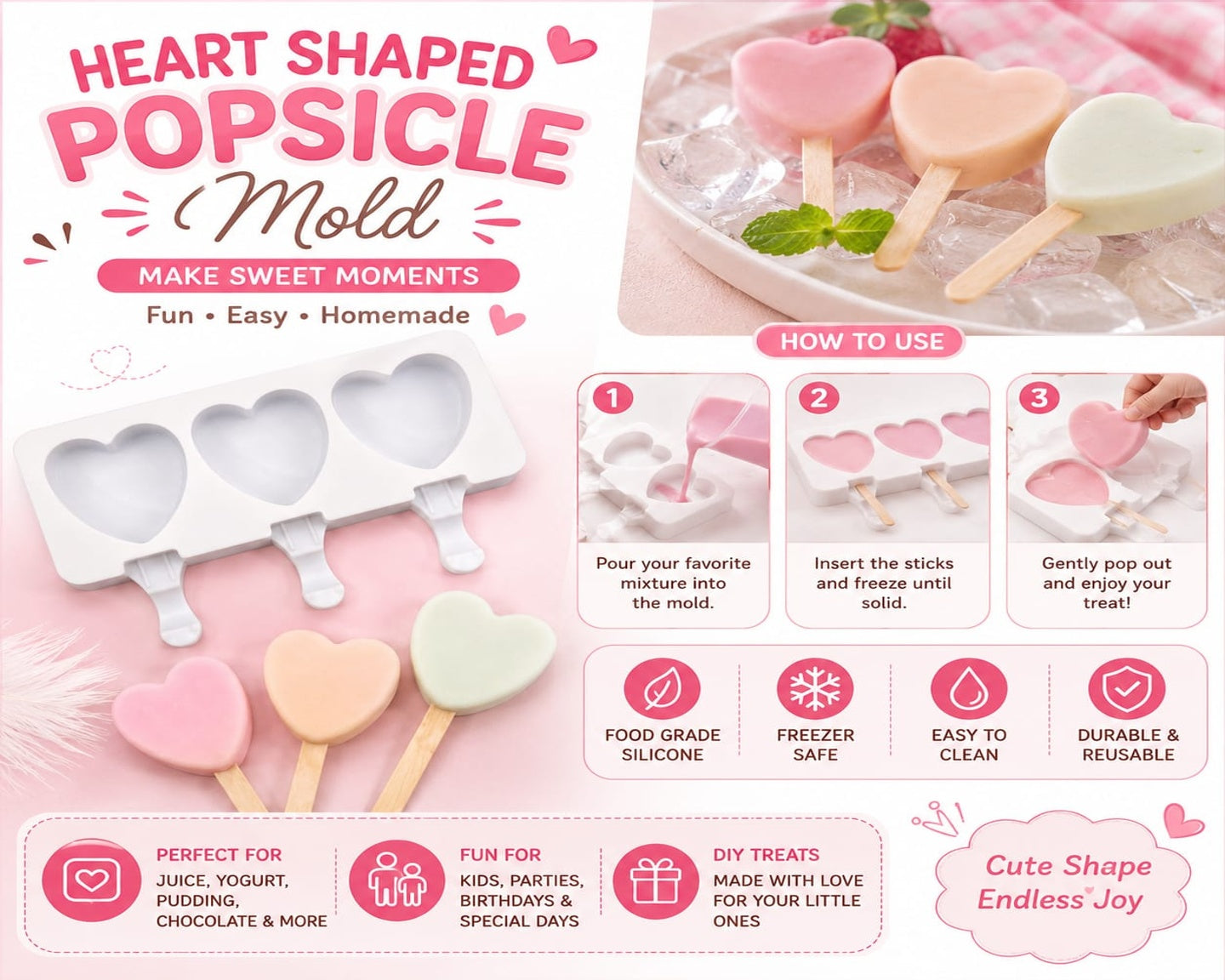 ICE POP MOLD Heart Shape