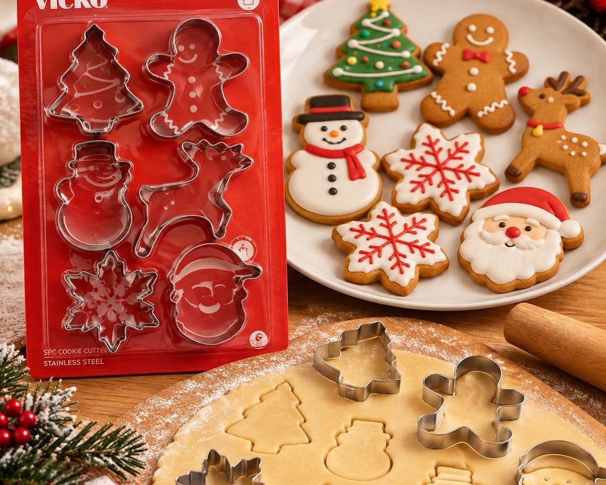 VICKO Stainless Steel Christmas Cookie Cutters Set