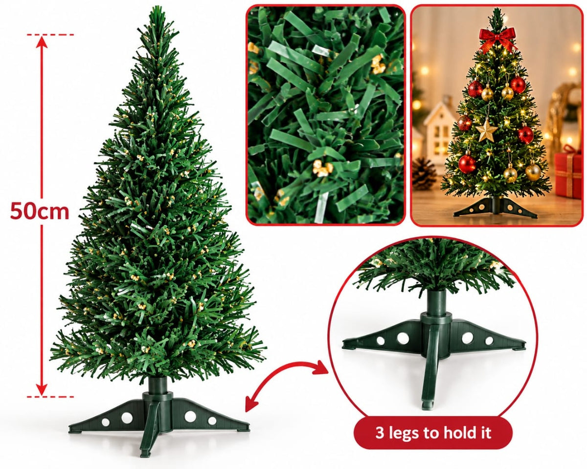 50cm Artificial Christmas Tree with 3-Leg Stand