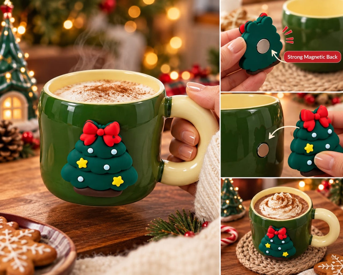 Christmas Santa Ceramic Mug Green