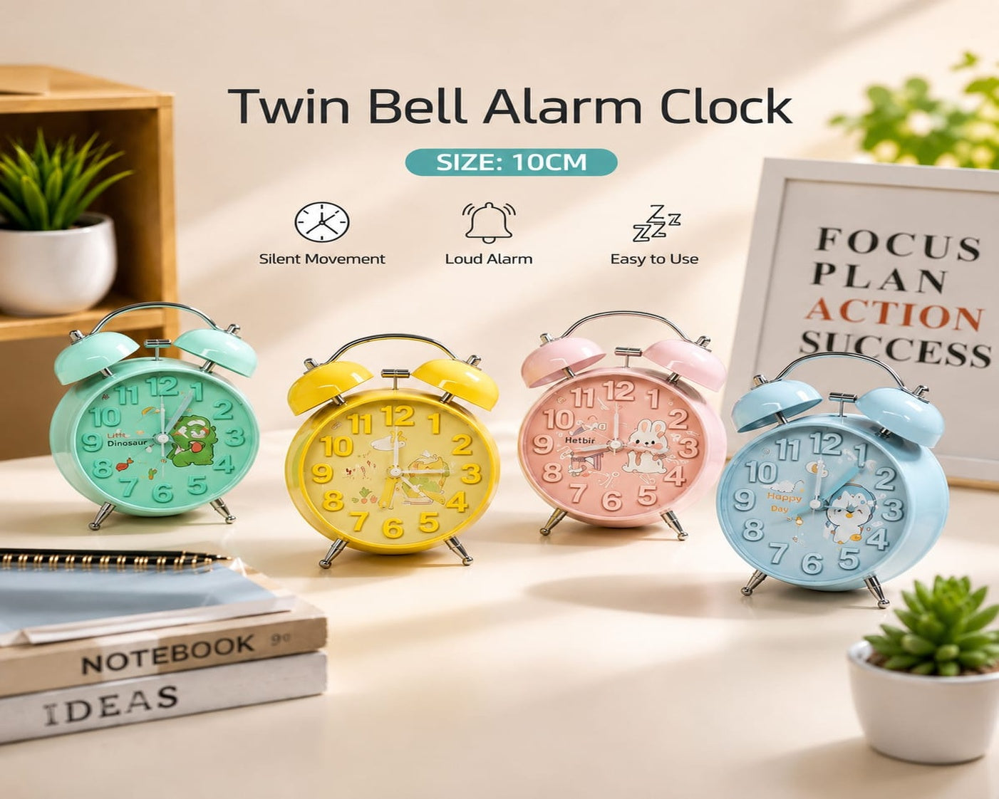Twin Bell Alarm Clock for Kids