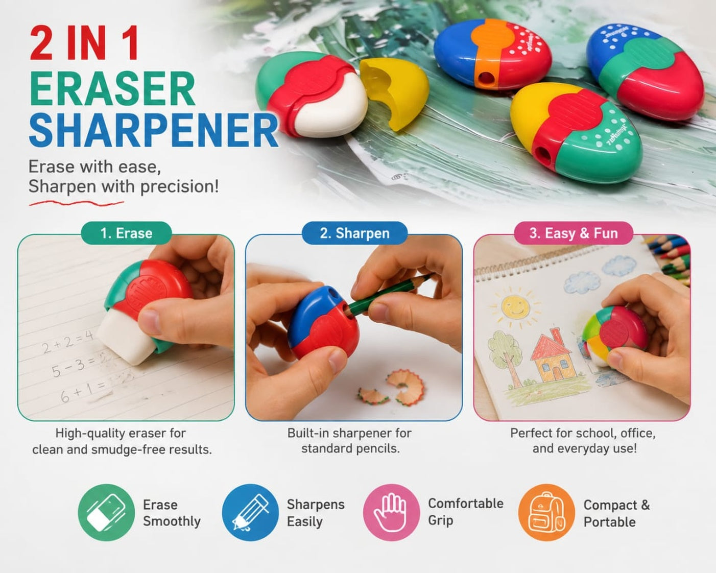 2-in-1 Eraser Sharpener