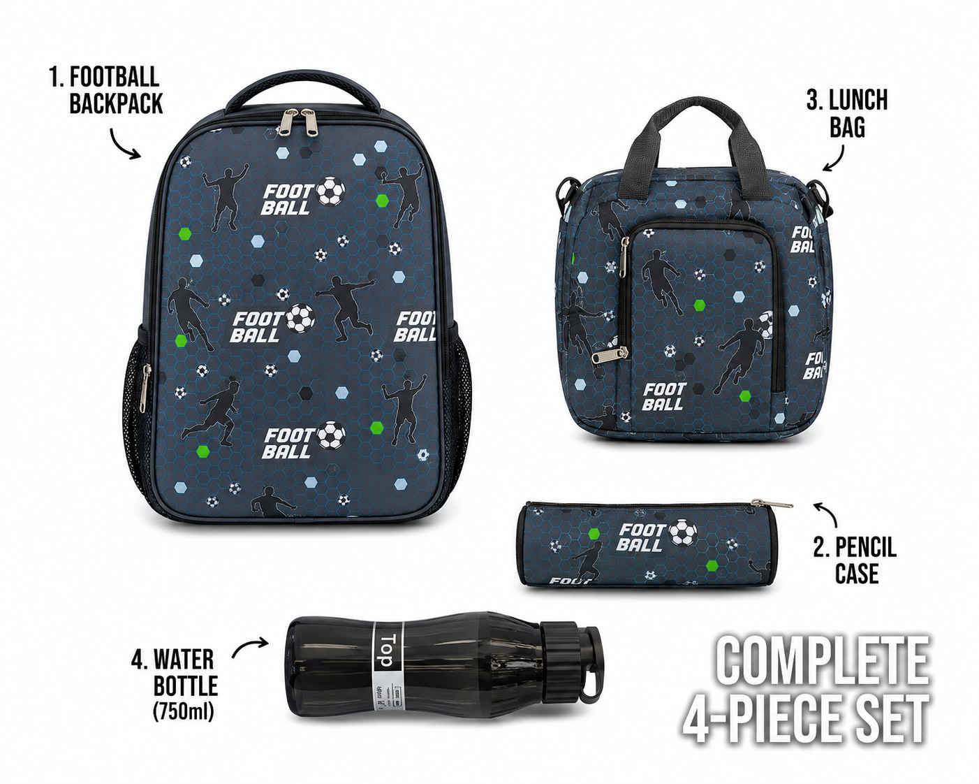 Soccer Backpack Set for Kids - 40 cm