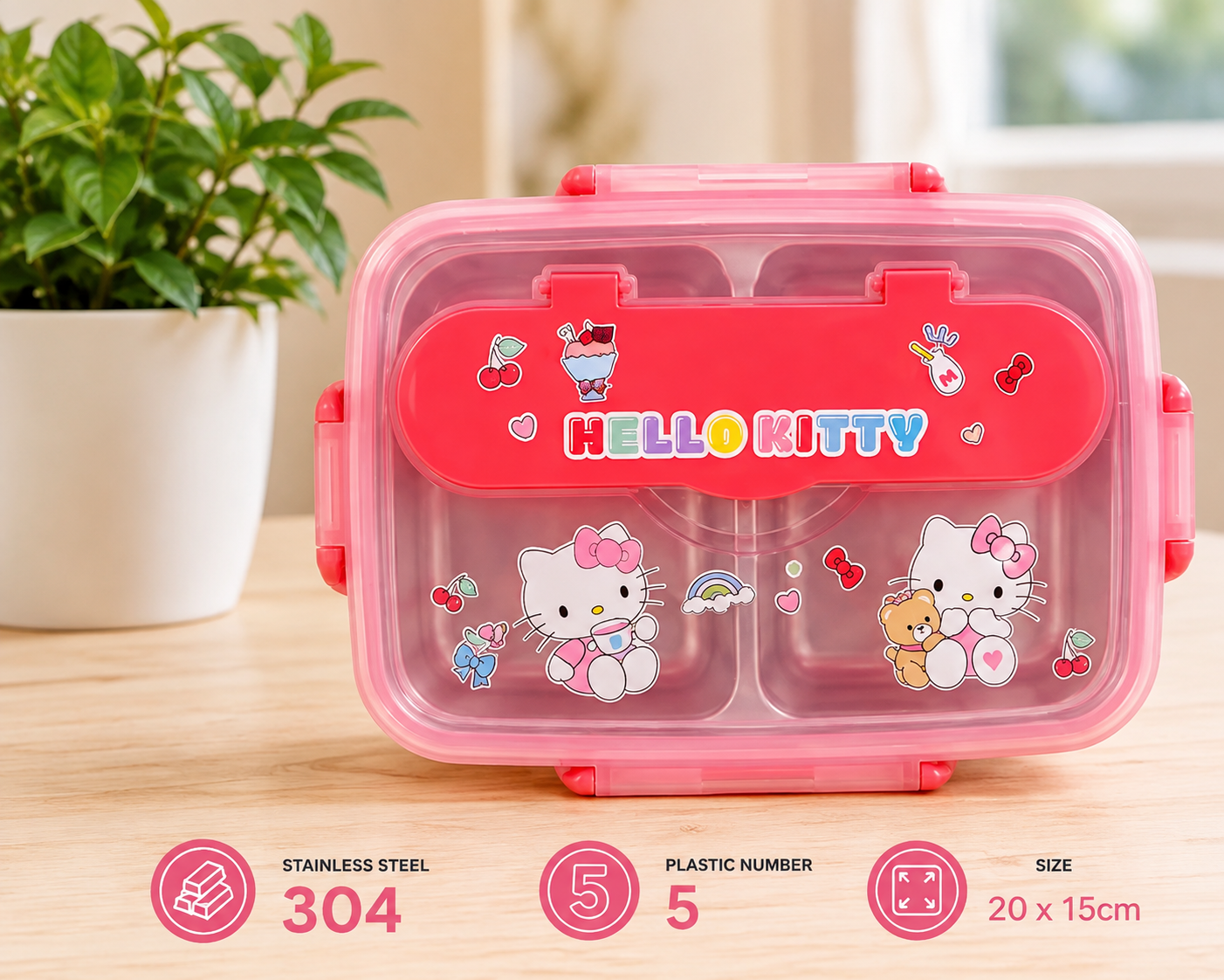 Stainless Steel Hello Kitty Kids Lunch Box