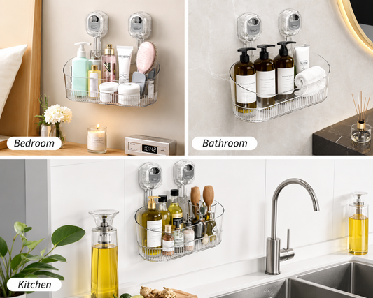 Wall Mounted Storage Organizer with Strong Suction