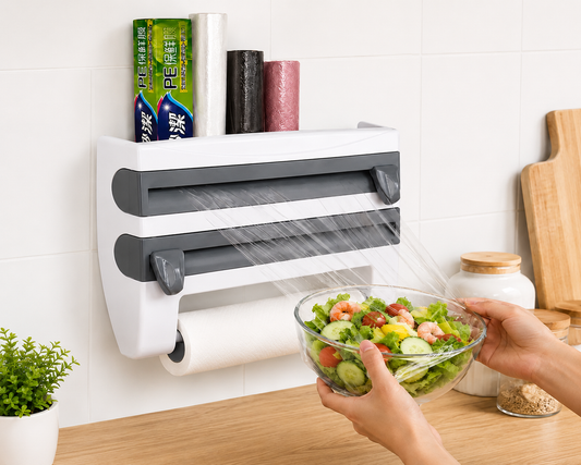 Plastic Wrap & Foil Dispenser with Paper Towel Holder
