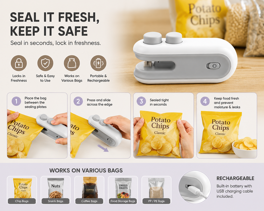 Portable Heat Sealer for Food Storage