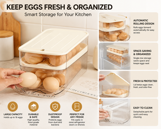 Automatic Rolling Egg Storage Organizer -28 Egg