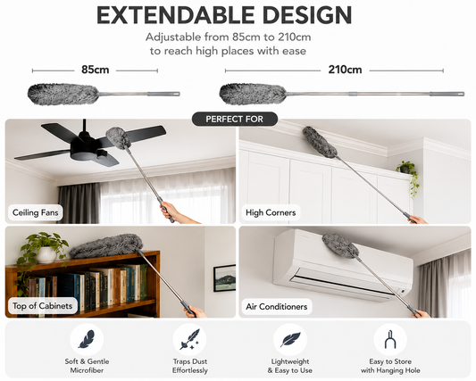 Extendable Duster for high places
