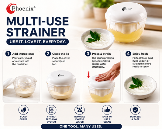 Yogurt & Cheese Strainer with Spring Press