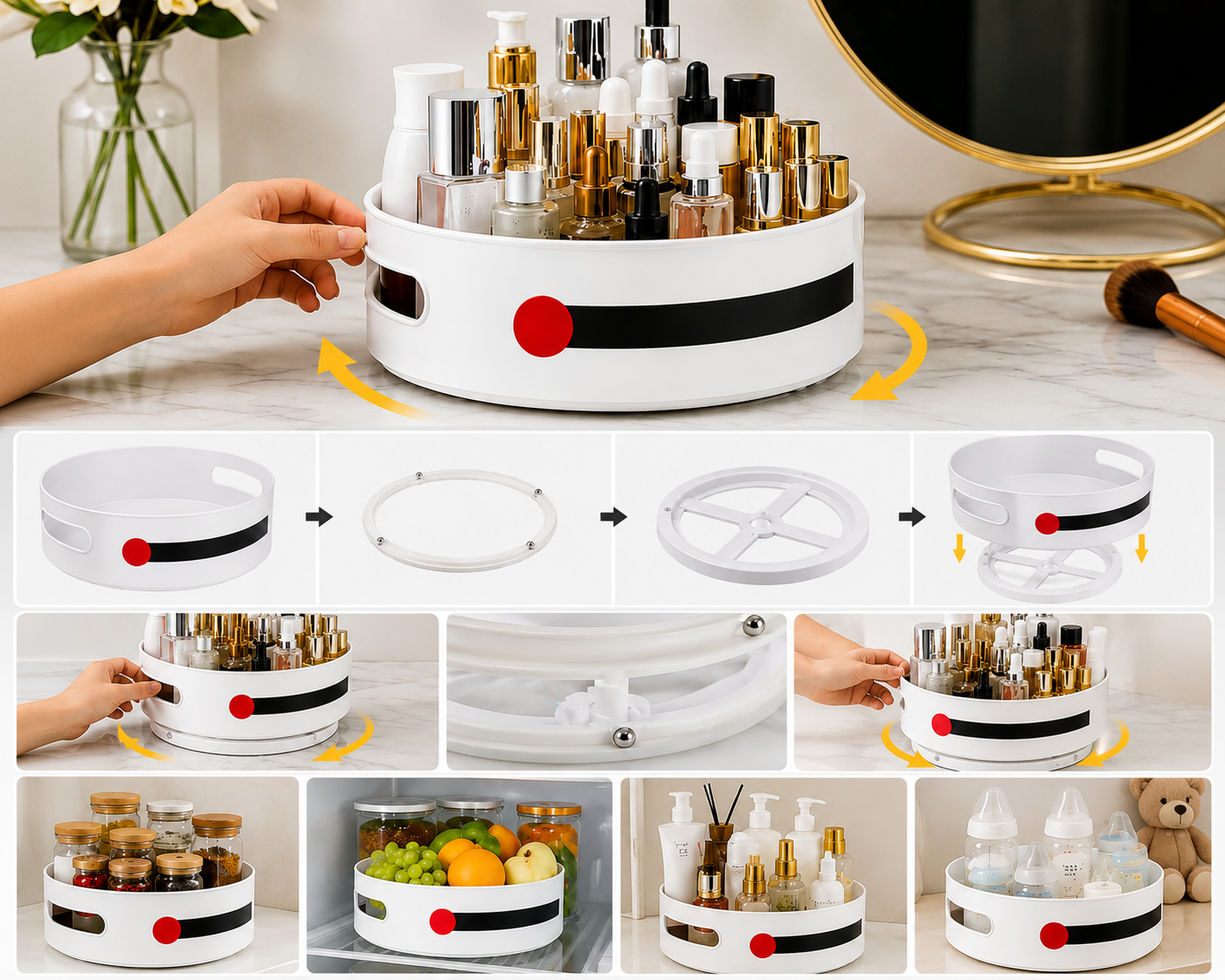 Multifunction Rotating Storage Tray