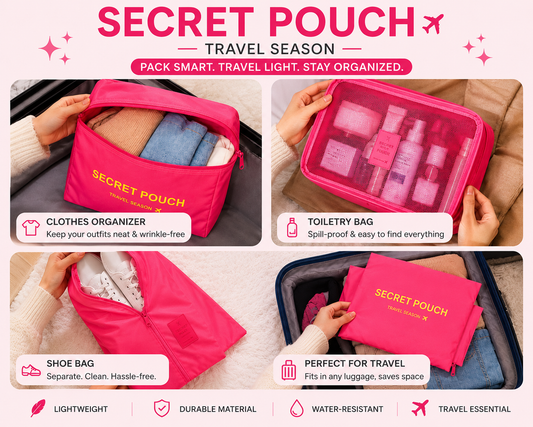 7PCS Travel Organizer Pouch Set – Packing Cubes & Toiletry Bag
