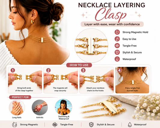 Gold Necklace Layering Clasp Magnetic