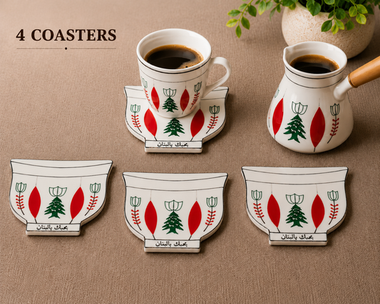 Lebanese Coffee Cup Coasters Set of 4