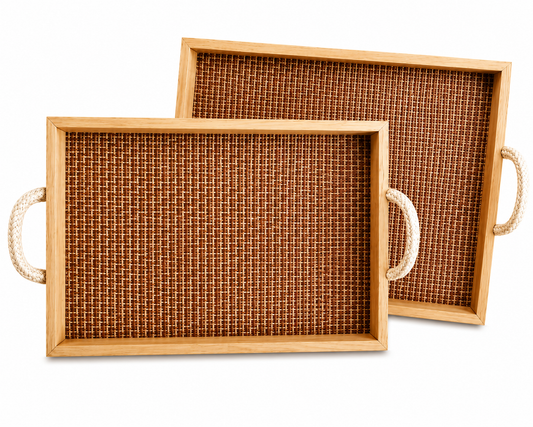 Wooden Serving Vanity Tray - Set of 2