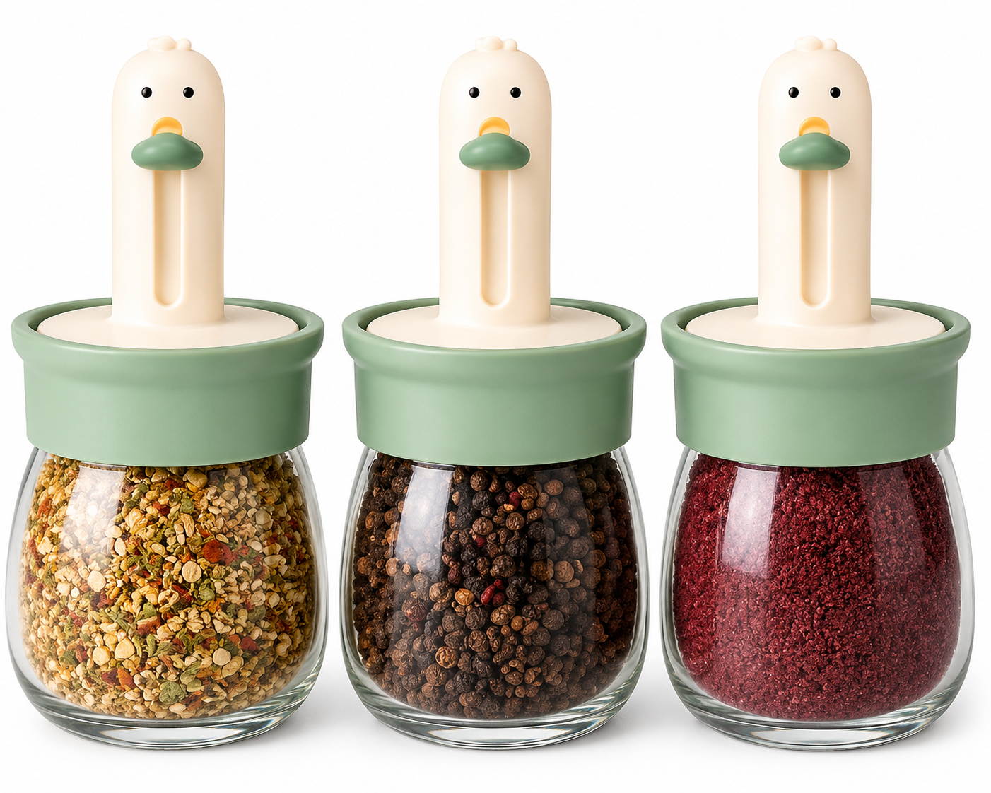 Glass Spice Jar with Spoon-1 PC