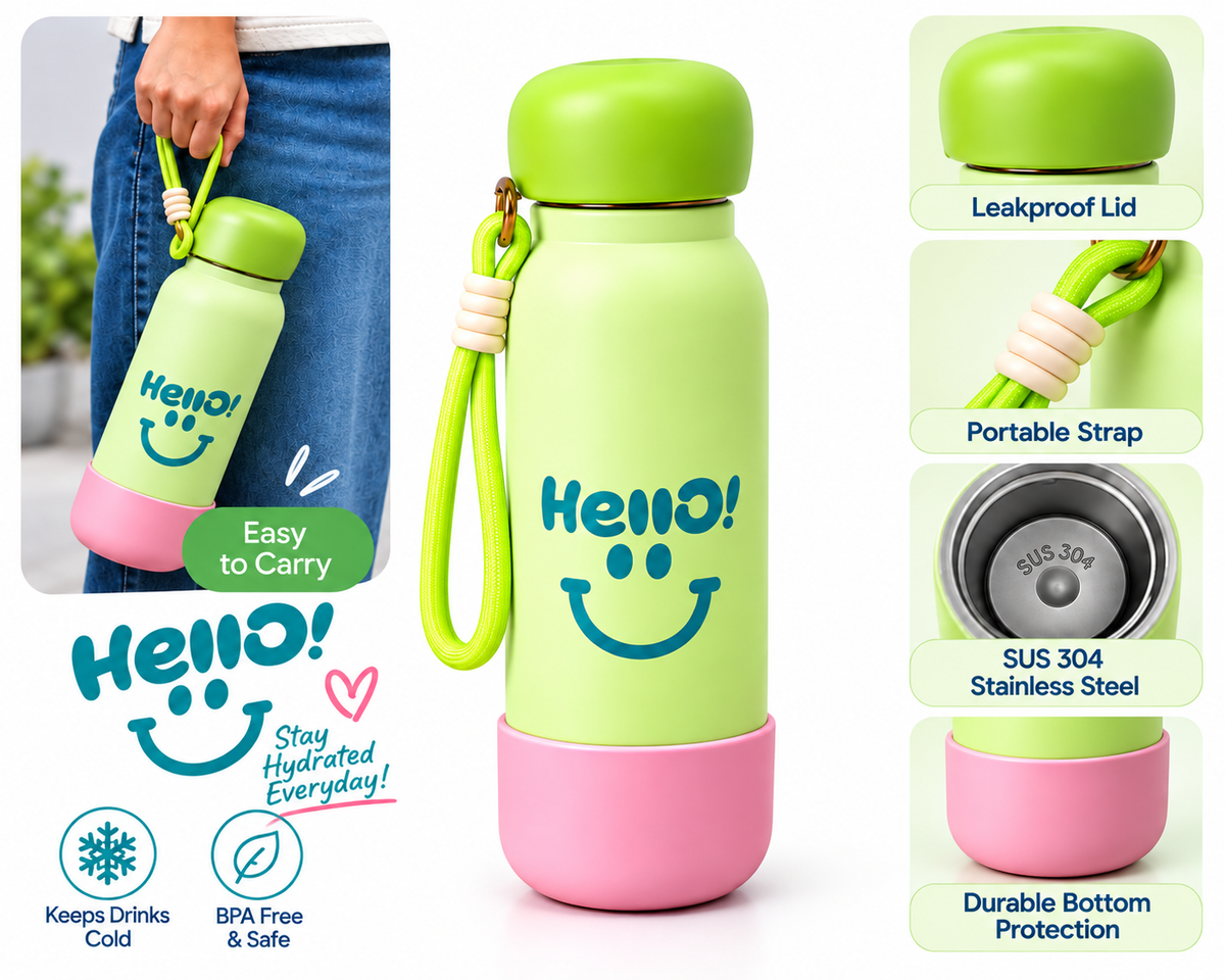 Insulated Stainless Steel Bottle 600 ml (Green)