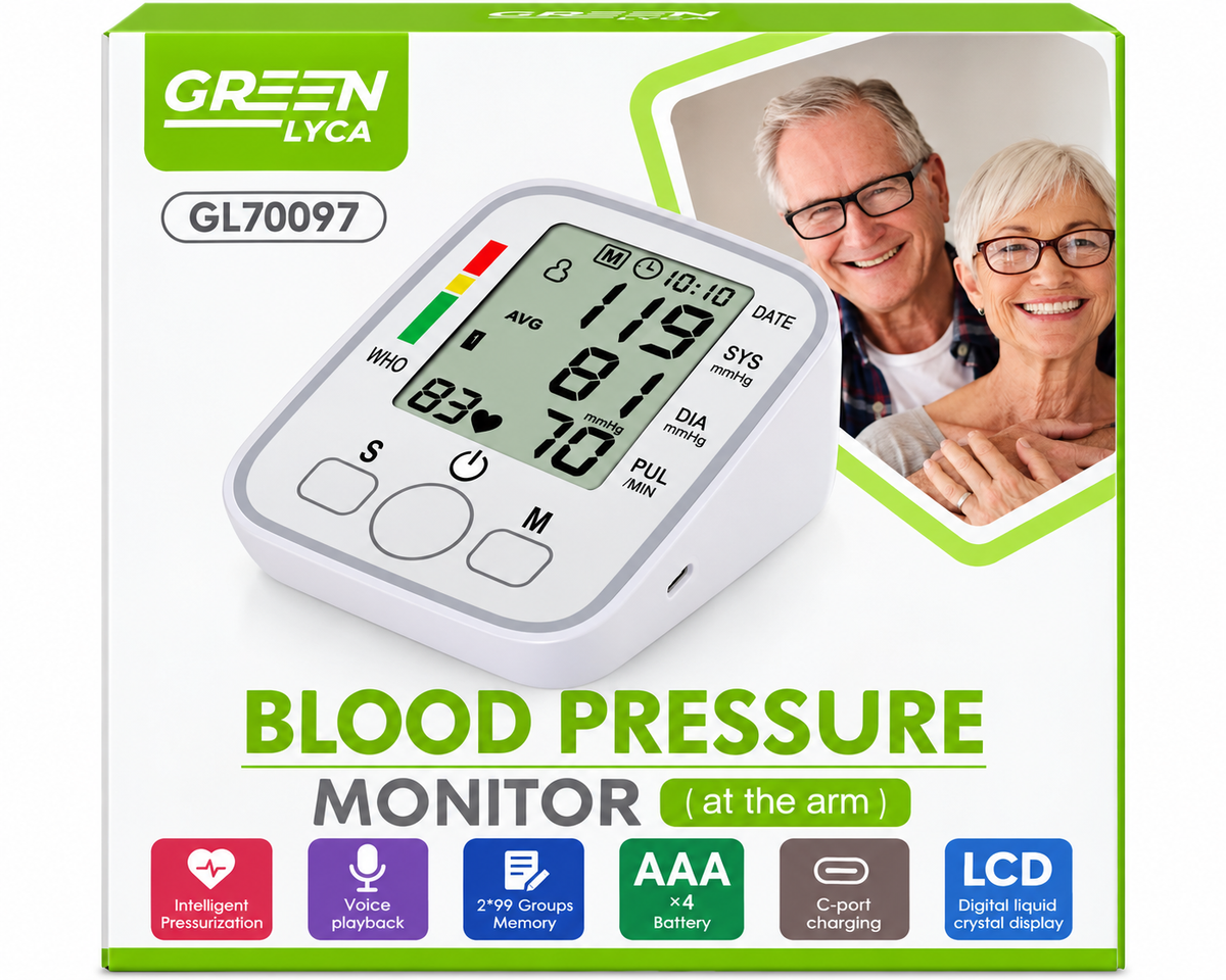 Green Lyca GL70097 Automatic Upper Arm Blood Pressure Monitor