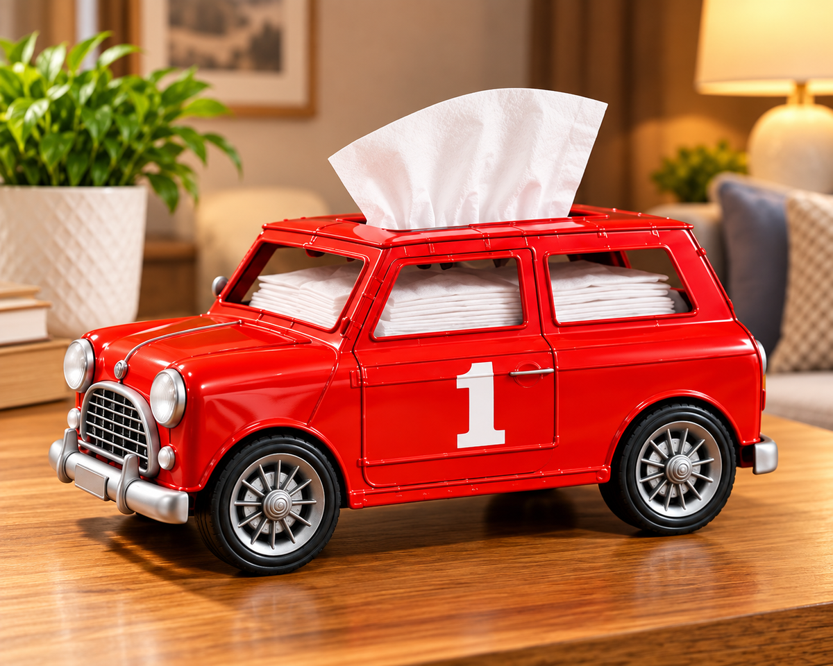 Red Mini Car Tissue Holder