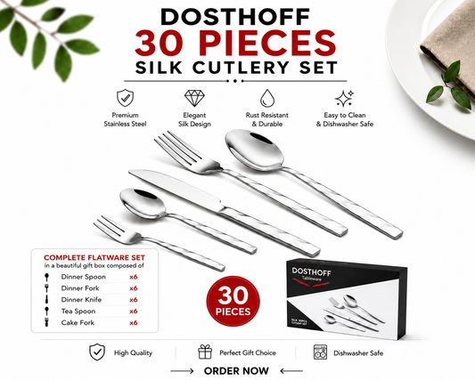 30-Piece 18/10 Stainless Steel Cutlery Set D1