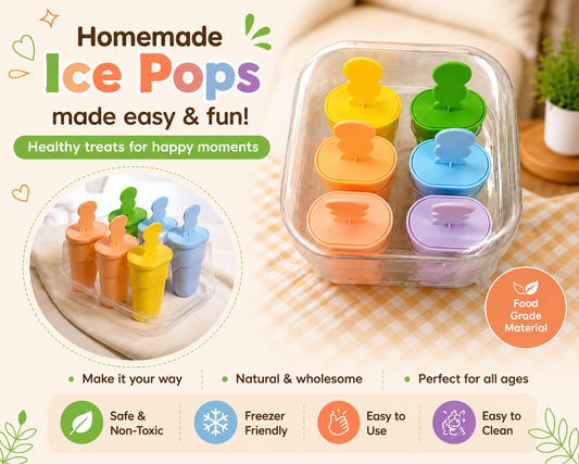 Silicone Popsicle Mold Set with Container