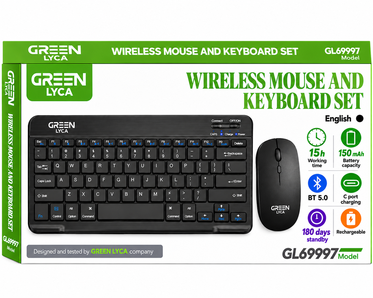 Wireless Keyboard And Mouse- Black