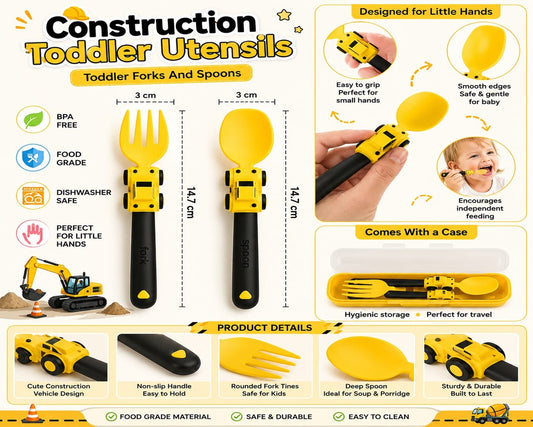 Construction Vehicle Toddler Fork & Spoon
