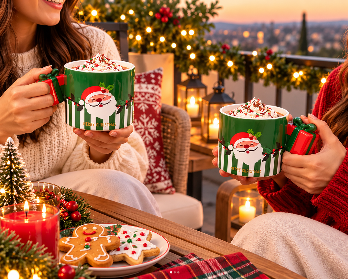 Christmas Santa Mug with Gift Handle