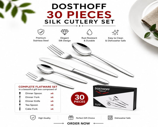 30-Piece 18/10 Stainless Steel Cutlery Set D2