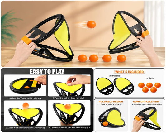 Foldable Catch Ball Paddle Game Set