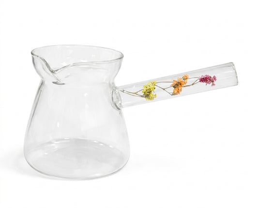 Glass Coffee Pot with Floral Handle (400 ml)
