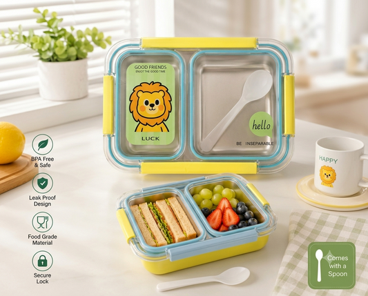 Stainless Steel Kids Bento Lunch Box with Spoon
