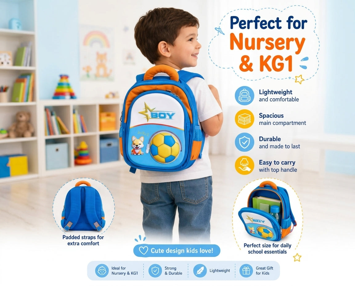 Cute Boys Backpack for Nursery and KG1 - Yellow