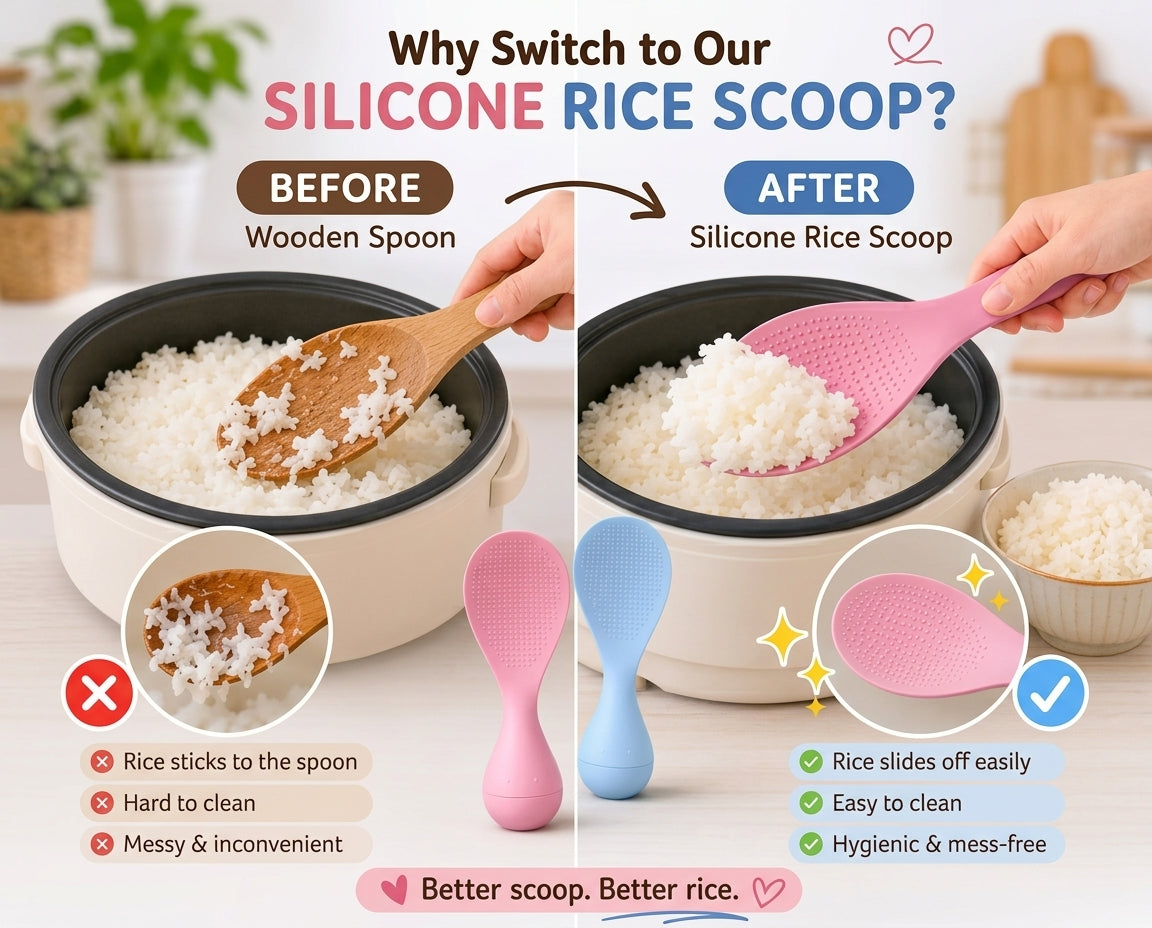 Non-Stick Silicone Rice Paddle Spoon