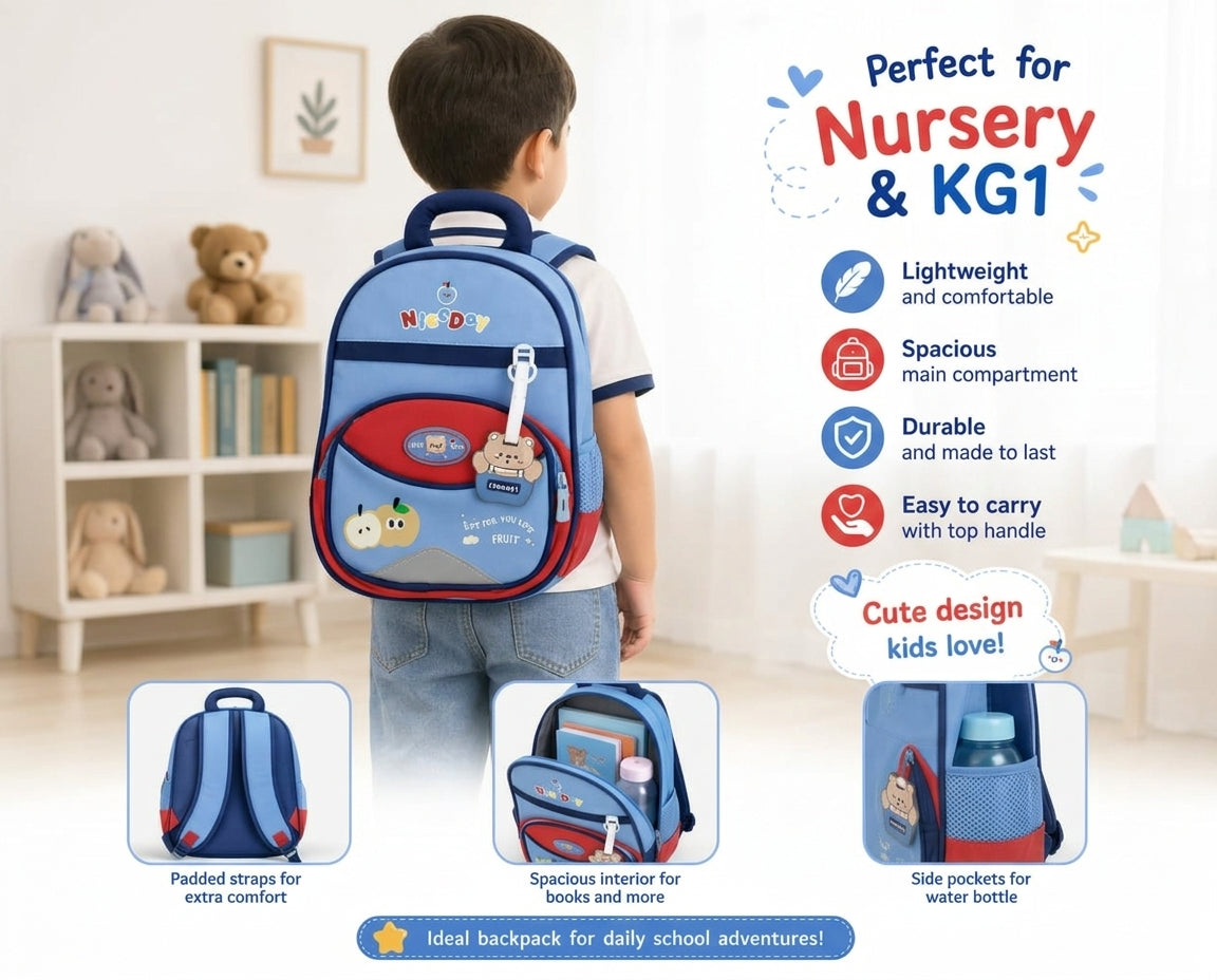 Cute Blue School Bag with Padded Straps
