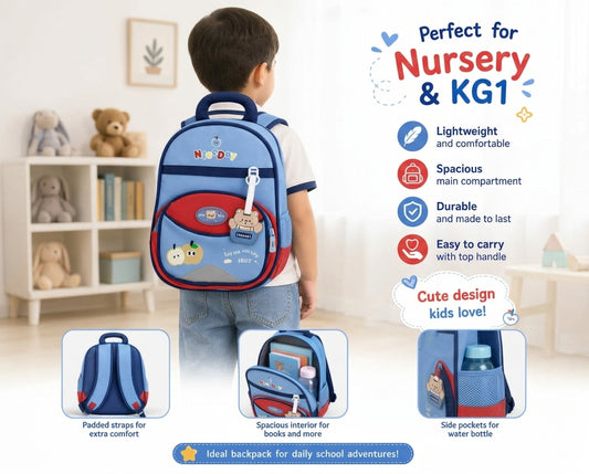 Cute Blue School Bag with Padded Straps