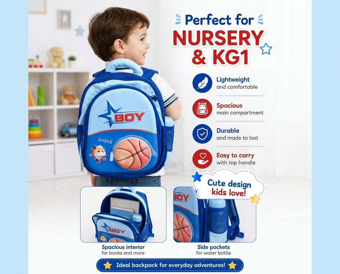Cute Boys Backpack for Nursery and KG1