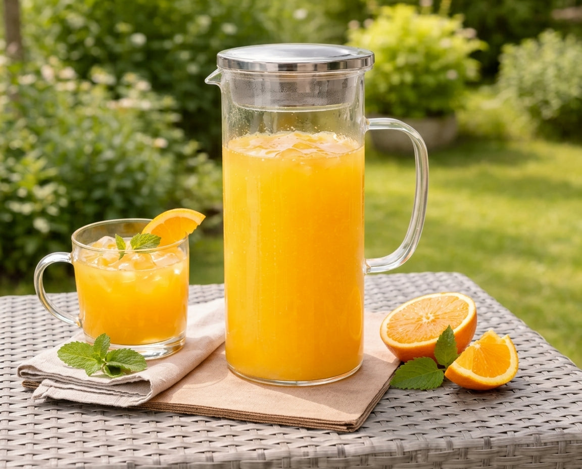 Glass Pitcher with Lid
